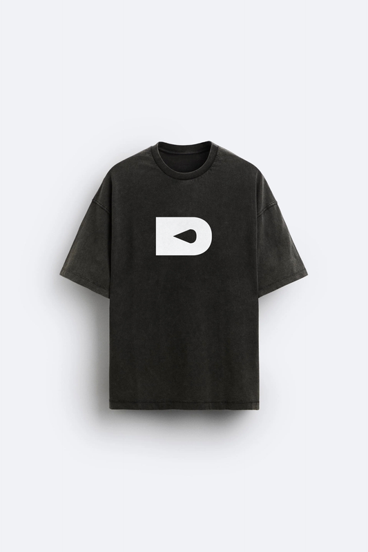 DW Logo Unisex Acid Wash Oversized Tee