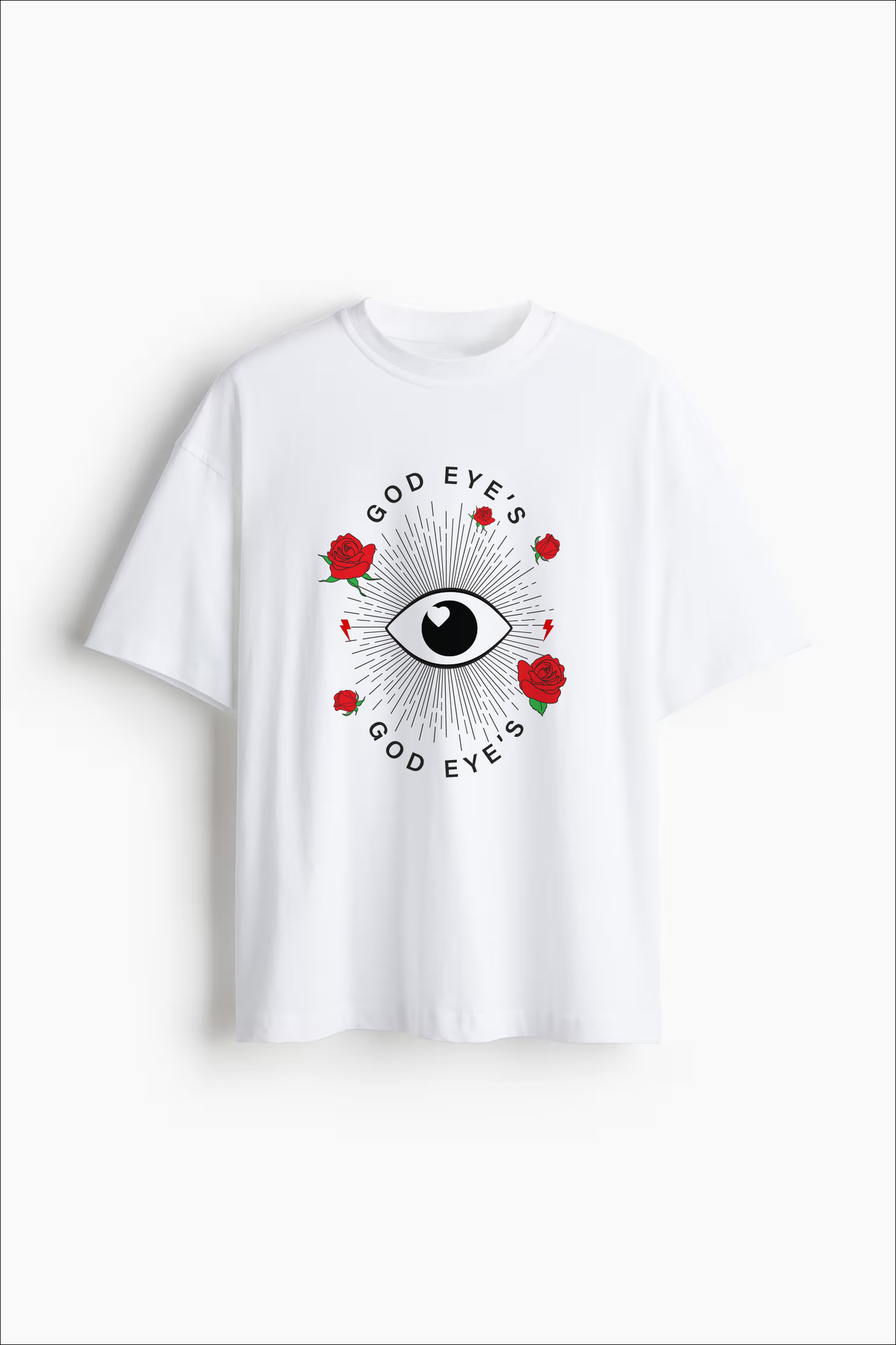 God Eye's Print Unisex Terry Oversized Fit Tee