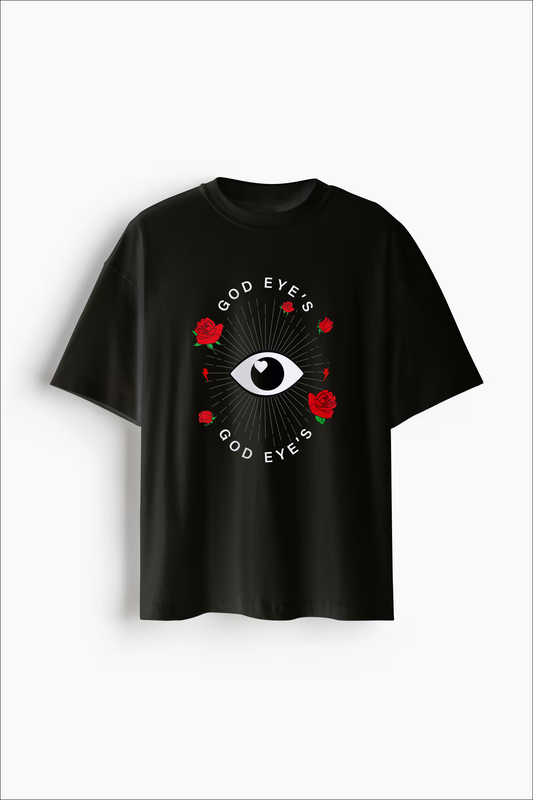 God Eye's Print Unisex Terry Oversized Fit Tee